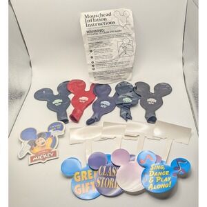 Vintage Disney The Spirit of Mickey VHS Promo Head Balloons Pin Signs 1998 Lot
